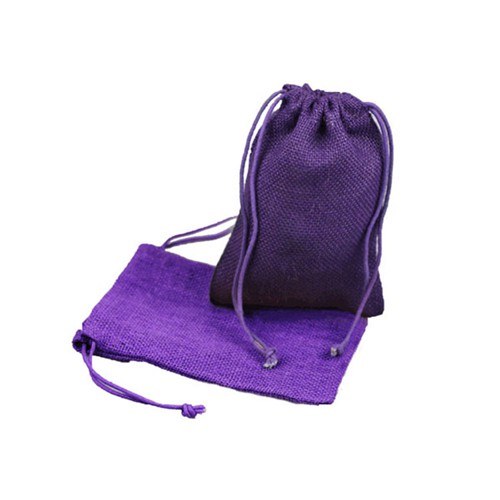 5 x 7 PURPLE DRAWSTRING JUTE POUCHES