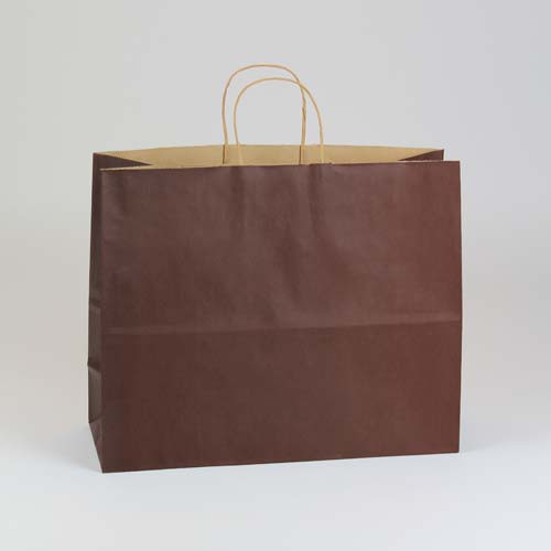 16 x 6 x 13 CHOCOLATE MATTE SHADOWSTRIPE PAPER BAGS