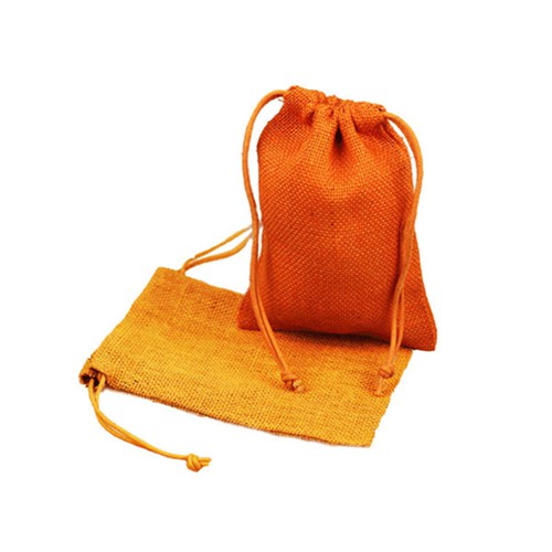 5 x 7 ORANGE DRAWSTRING JUTE POUCHES