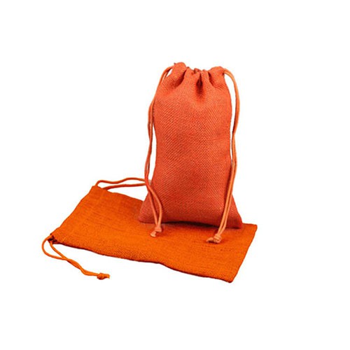 6 x 10 ORANGE DRAWSTRING JUTE POUCHES