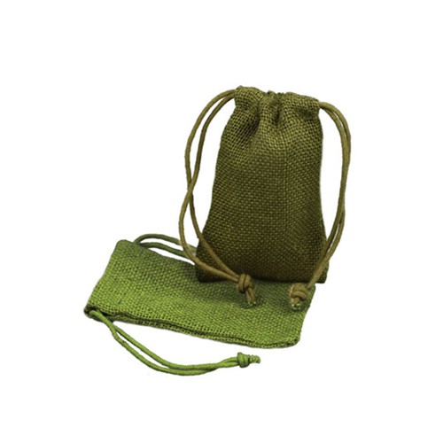 3 x 5 MOSS DRAWSTRING JUTE POUCHES