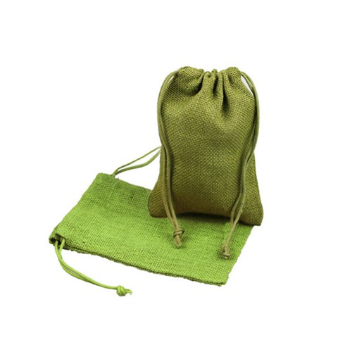 5 x 7 MOSS DRAWSTRING JUTE POUCHES