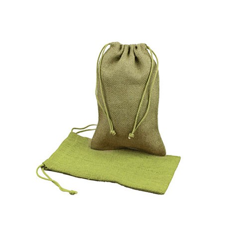 6 x 10 MOSS DRAWSTRING JUTE POUCHES
