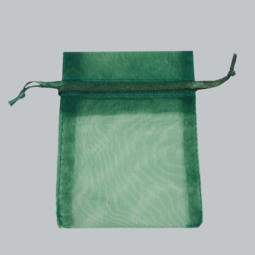 3 x 4 HUNTER GREEN SHEER ORGANZA POUCHES