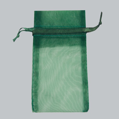 6 x 14 HUNTER GREEN SHEER ORGANZA POUCHES