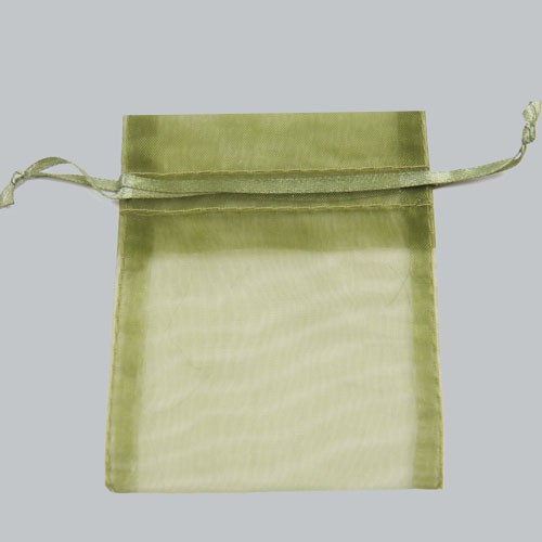 3 x 4 OLIVE GREEN SHEER ORGANZA POUCHES
